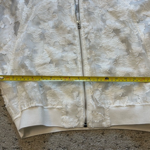 The Korner (Anthropologie) L White Lace Bomber Jacket EUC - Picture 12 of 15
